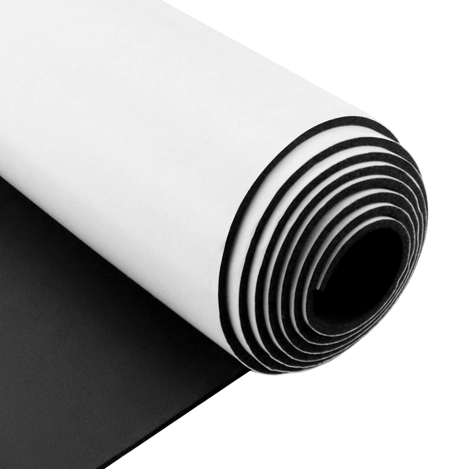 Foam Insulation Neoprene Sheets with Adhesive,Multi-Function Soundproof Large Marine Closed Cell Neoprene Rubber Roll (W:12 Inch T:1/8 Inch L:59 Inch,Black)