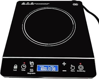 - Portable Induction Cooktop Hot Plate Countertop Burner 1800 Watts Induction Burner with LCD Sensor Touch, LED Display, 10 Temperature Levels, Child Safety Lock, Auto Shutoff Function