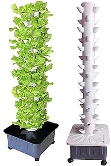 Hydroponic Tower Growing Sytem, 15 Floors 45 Plants Sites Indoor Vertical Gardening Grow Kit, Detachable PP Colonization Cups Farm Greenhouse Hydroponic Grow System