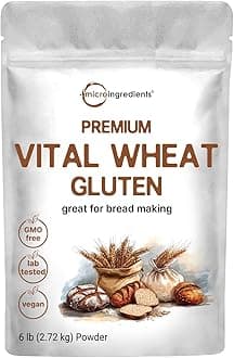 Premium Vital Wheat Gluten, 6lbs Powder | Great for Bread Making & Seitan | 24g High Protein Per Serving | Low Carb Baking Flour | Plant Based | Vegan & Keto Friendly | Non-GMO