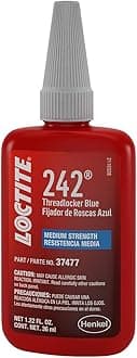242 Automotive Blue Threadlocker - Medium-Strength Thread Lock, Multi-Purpose Applications, Works on All Metals - 36 ml, 1 Pack