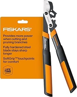 Fiskars 18-Inch Loppers for Tree Trimming, Heavy Duty, Sharp Bypass Steel Blade Tree Branch Cutter up to 1.5-Inch Diameter Cut Capacity, PowerGear2 Technology Multiplies Power, Hand Loppers