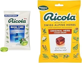 Ricola Max Cool Menthol Nasal Care Large Bag 34 Count Original Herb Cough Drops 21 Count