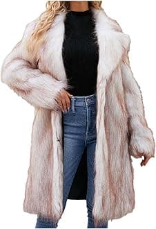 Womens Long Faux Fur Coat Oversized Loose Winter Jackets Trendy Luxury Trench Coat 2025 Open Front Lapel Outerwear