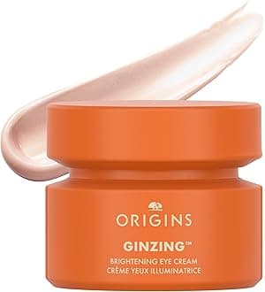 Origins GinZing Brightening Eye Cream with Vitamin C & Niacinamide| Visibly Reduces Dark Circles, 0.5 Fl Oz