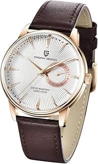 Pagani Design Vintage Men's Watch VH65 Quartz Movement Stainless Steel Leather Strap Waterproof Business Sport Wristwatch Date Display