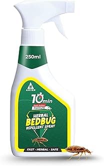 Amish Herbal Bedbug Spray 250ml | Powerful Bed Bugs Repel Spray for Bed, Mattress & Furniture | Organic Khatmal Repellent for Home | Odorless Herbal Pest Control