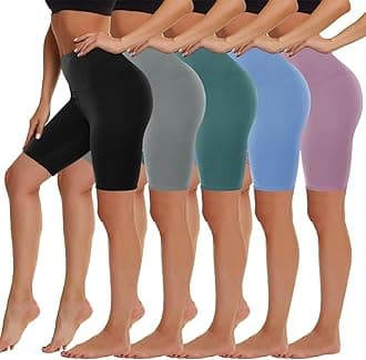 5 Pack Biker Shorts Women - 5"/8" High Waist Spandex Workout Yoga Running Athletic