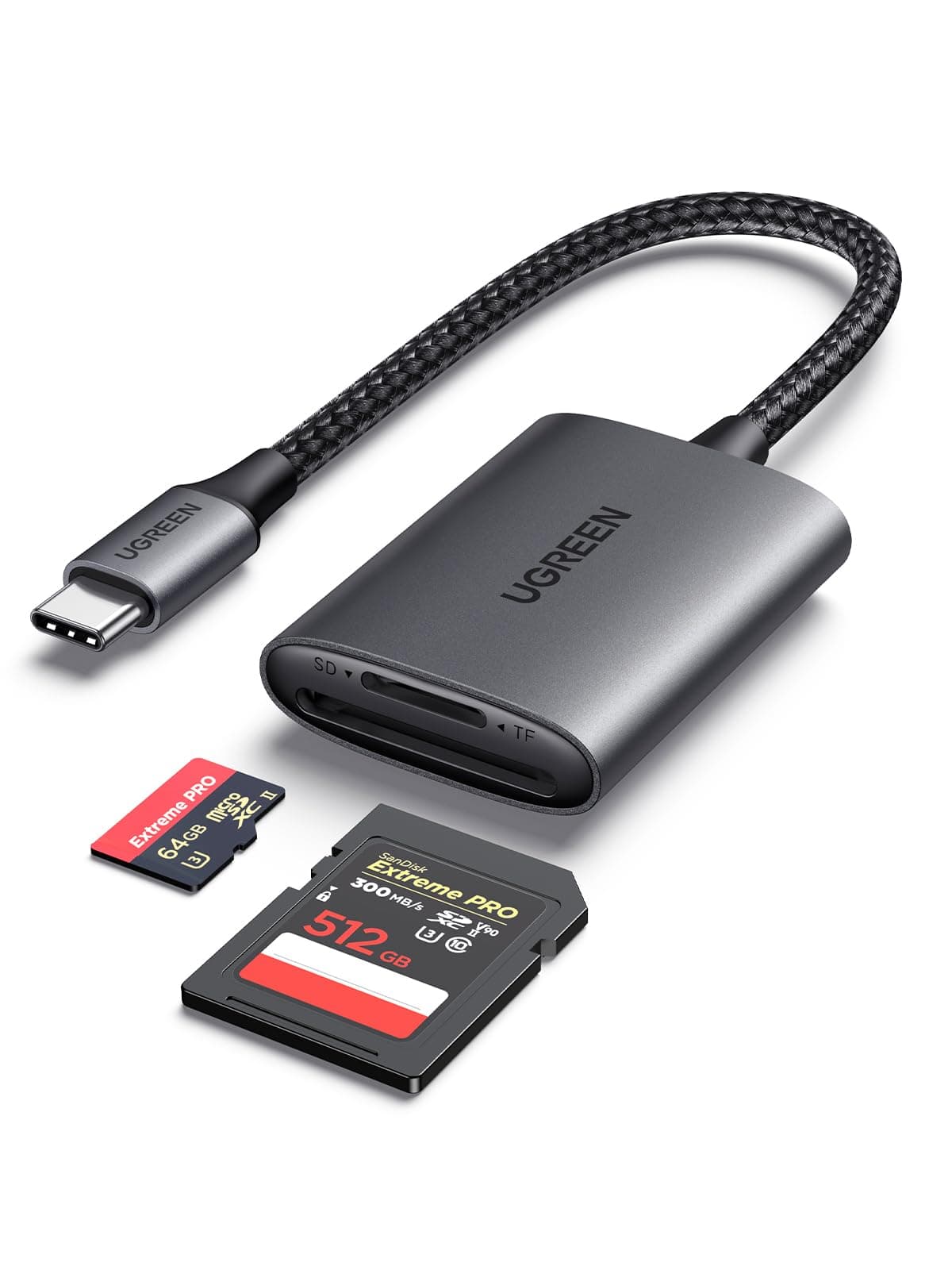 UGREEN SD 4.0 Card Reader, USB C Card Adapter with Dual-Slot for TF/SD, 312MB/s Memory Card Reader Compatible with iPhone 17/Pro Max, iPad Pro, MacBook Pro/Air, Galaxy S25 Serie