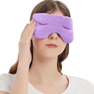Heated Eye Mask for Dry Eyes, Microwave Moist Heat Eye Compress with Flaxseed, Weighted Warm Eye Mask for Itchy Eyes, Stye, Sleeping, Relaxation, Therapy(Purple)