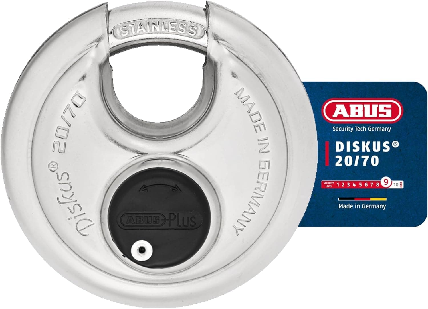 Abus 20/70 KD Diskus Padlock, Extreme High Security Disk Lock, Keyed Different (KD) by ABUS
