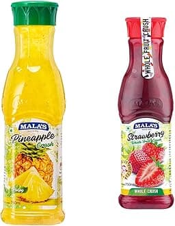 Mala's Crush, Pineapple, 750 Millilitre & , Whole Crush 750ml, Strawberry, 750 Millilitre