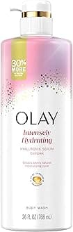 Olay Body Wash for Women, Intensely Hydrating, Hyaluronic Acid Serum Complex, Renews Moisture, Free of Parabens & Phthalates, Vitamin B3 Lameller Technology, For All Skin Types, 26 fl oz
