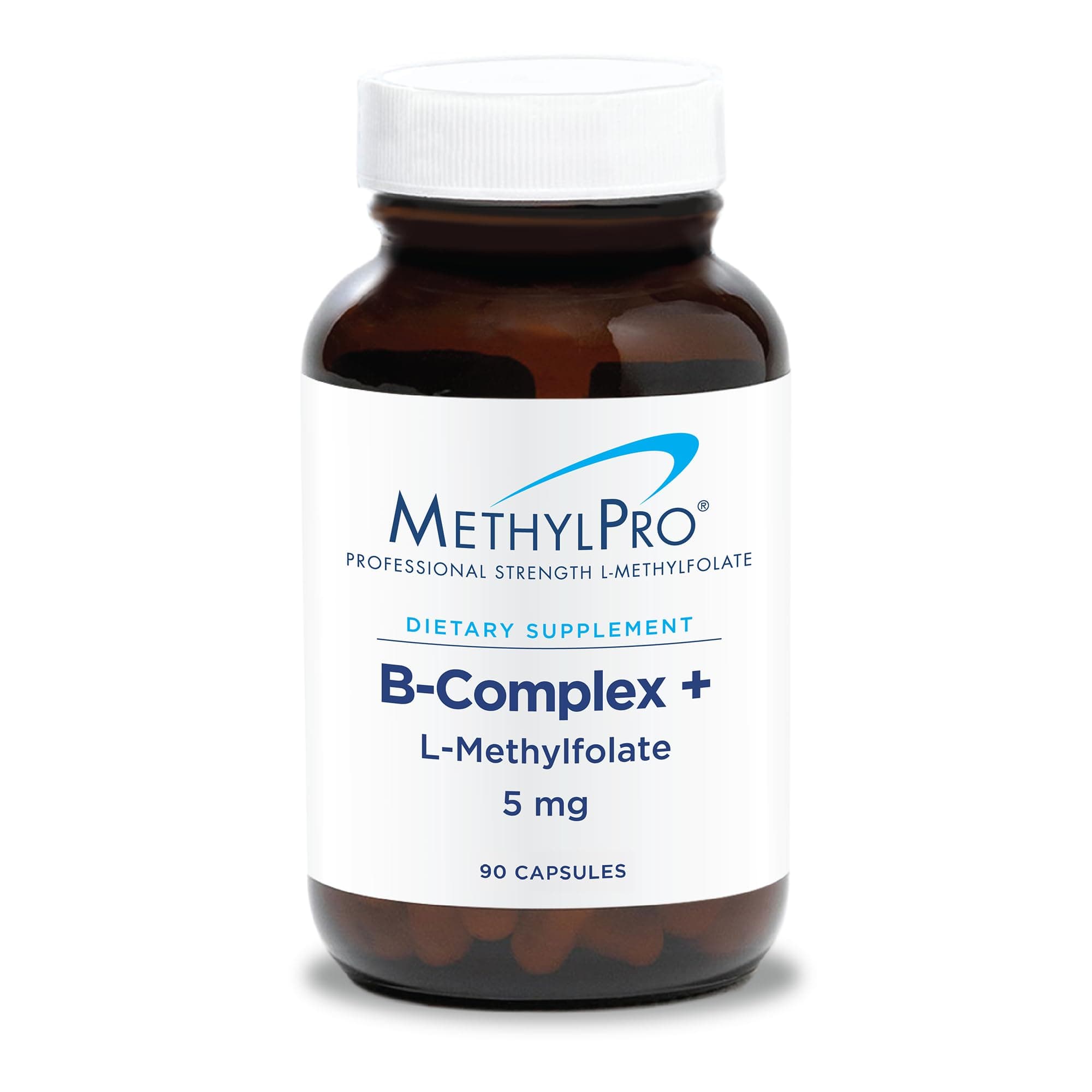 B-Complex + L-Methylfolate 5 mg - Methylated Vitamin B Complex for Women and Men, Cellular Energy Support with Folate, Niacin and Biotin, VIT B Supplement - 90 Vegan Capsules