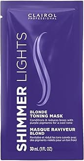 Clairol Professional Shimmer Lights Violet Toning Mask for Neutralizing Brassy Tones with Refreshing Blonde Hair Results