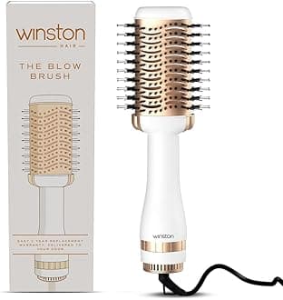 - 2-in-1 Hair Styling Blow Brush for Women - 1200 Watts | Hot Air Brush, Hair Volumizer Brush, Hair Blow Dryer Brush with Charcoal Bristles for Salon-Quality Volume and Shine (White) - 1-Year Warranty