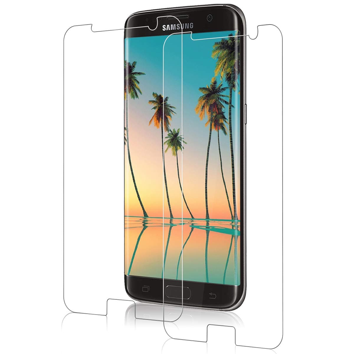 Vzzn[2 Pack S7 Screen Protector Glass,Screen Protector compatible with Samsung Galaxy S7 [Max-Coverage][Scratch Resistant][Ultra Clear][Case Friendly] Tempered Glass for Samsung Galaxy S7