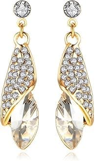 Shining Diva Fashion AAA 18k Gold Plated Crystal Earrings For Women & Girls