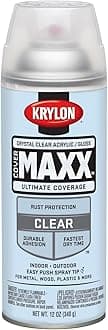 Krylon K09116000 COVERMAXX Spray Paint, Gloss Crystal Clear Acrylic, 11 Ounce