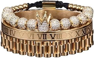 Luxury Roman Royal Crown Charm Men's bracelet Stainless Steel Geometry Pulseiras Men Open Adjustable Bracelets Couple Jewelry Gift