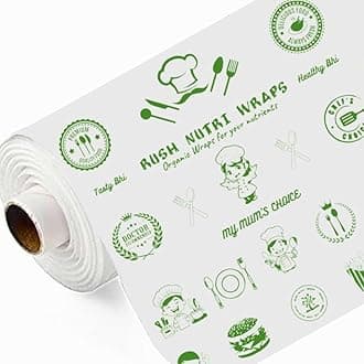 Rush Premium 500 Grams Nutri Wrap Food Wrapping Paper Roll with Sealing Sticker, Non-Sticky Butter Paper Roll for Roti Use as Parchment Paper for baking cake, Kitchen Roll Paper or roti clothes wrap