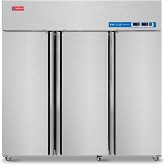 WESTLAKE Commercial Refrigerator and Freezer Combo 72" W 3 door 3 Section Stainless Steel Reach in Solid door Fan Cooling 54 Cu.ft Refrigerator and Freezer Combo for Restuarant, Bar, Shop, etc