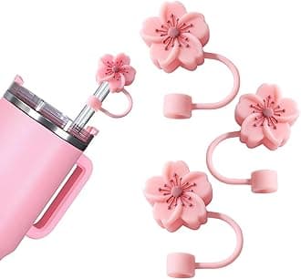 Silicone Straw Caps for 10mm Tumblers | Reusable Dust-Proof Straw Toppers Compatible with Stanley 30oz & 40oz Tumbler (pink 3p)