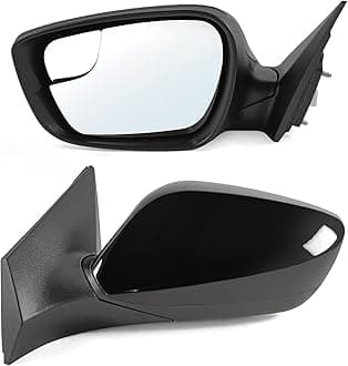 Left Driver Side Mirror Assembly Fits 2014 2015 2016 Hyundai Elantra with Power Glass Heated Blind Spot Glass and Manual Folding without Turn Signal Match to Black (5Pins)