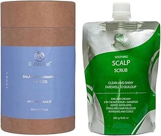 pH Balancing Shampoo for Oily Hair and Scalp Scrub Exfoliator for Build-Up Remover Treatment Bundle