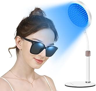 Red Light Therapy for Face and Body, Red and Blue Light Therapy Lamp with Base, 415nm Blue Light, 660nm and 850nm Near-Infrared LED Light Therapy Device for Home Use