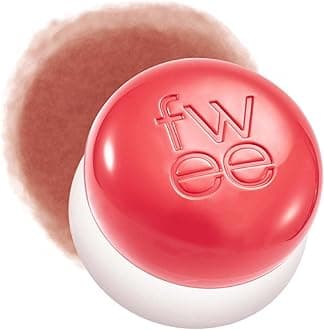 fwee Blurry Pudding Pot | Airbrushed Blush & Lip, Buildable & High Pigment, Long-lasting, Lightweight, Natural Soft Matte Finish, Satin Finish Blurring Blush - Dear (Coral Brown) | 0.17 oz