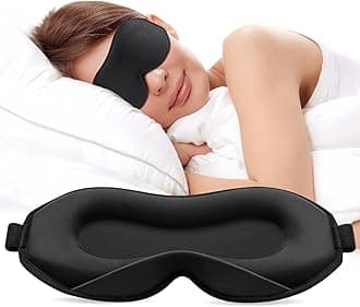 Upgraded Sleep Mask, Perfect Sleeping Mask for Side Sleepers, 3D Ultra Soft Comfortable Eye Masks for Sleeping Women Men with Adjustable Strap, Blindfold for Travel/Sleep/Nap, Black