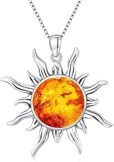 Sun Turquoise Pendant Necklace, 925 Sterling Silver Genuine Gemstones Western Jewelry Gift for Women