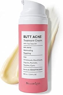 BellamiLuxx Butt Acne Clearing Treatment Cream: Body Acne Treatment for Folliculitis and Pimples on Buttocks, Thighs, and Body with 2% Salicylic Acid & Tea Tree Oil - Butt Cream for Smooth Skin