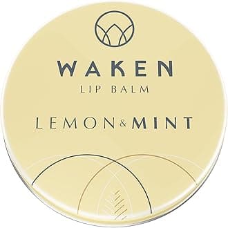 Waken, 15ml Rich & Nourishing Lip Balm, Mint With Lemon, Fresh & Zesty Natural Flavour, Vegan, Vitamin E, Shea Butter & Cocoa Butter, 100% Natural, No Petroleum Jelly, Sustainable Packaging