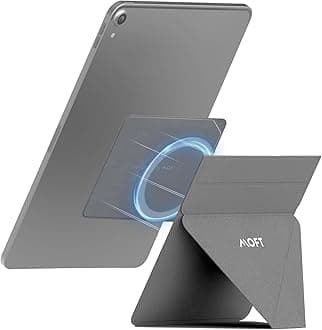 Snap Tablet Stand Holder, Foldable and Adjustable in Portrait/Landscape, Ultra-Slim Design Ipad Stand for Desk, Compatible with iPad Pro iPad Air 9.7" and Larger Tablets, Cool Grey