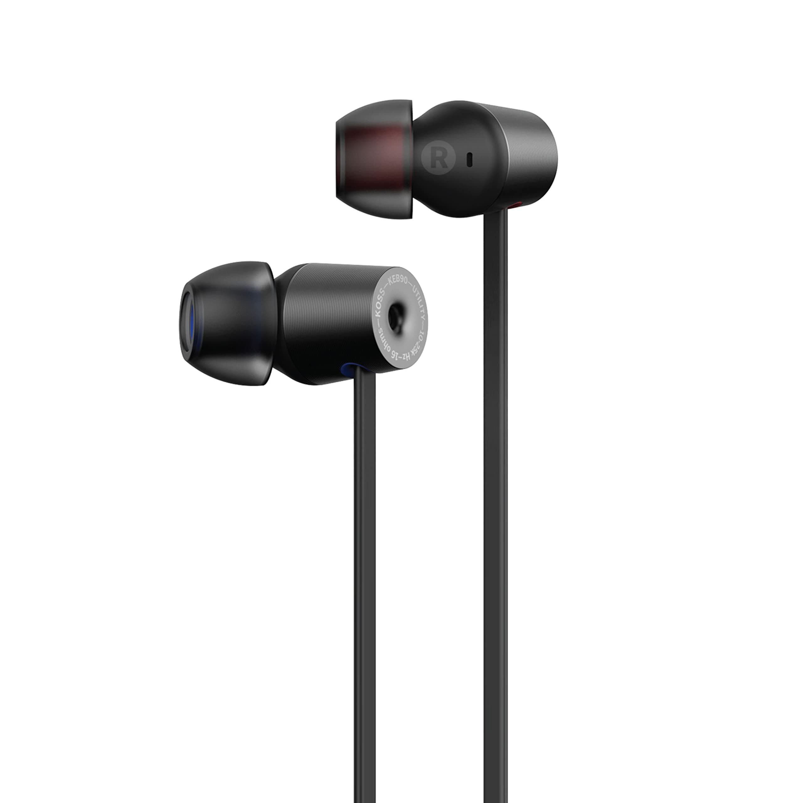 KEB90 Utility Earbud, Detachable Interchangeable Cord System, Noise Isolation Design, Stealth Grey