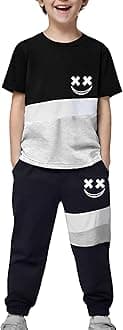 Size 6-12 Years Boys Summer/Spring Outfits Set Short Sleeve T-Shirt & Pants Boys Fall Clothes Sets