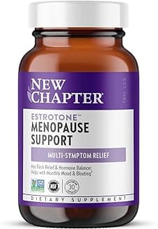 New Chapter Menopause Supplement, Estrotone with Evening Primrose Oil + Black Cohosh for Hormone Health Vegetarian Capsule, 30 Count