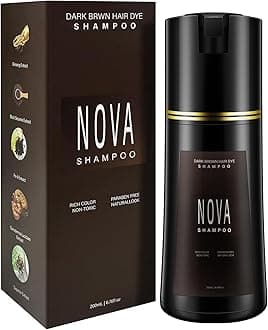 Hair Dye Shampoo & Champu Para Canas - Natural 3-in-1 Instant Gray Coverage for Men & Women (Dark brown-200ml)