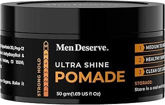 Men Deserve Hair Styling Ultra Shine Pomade for Strong Hold and Wet Look hairstyles | hair wax for men | Pomade for men (50gm)