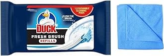 TopestDuck Fresh Brush Refills - 12 Flushable Cleaning Pads- -Biodegradable Duck Toilet Bowl Cleaner (1 Pack) - with Microfibre Cleaning Cloth