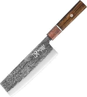 7'' Japan Nakiri Knife - Sharp Chef Kitchen Knife for Meat Cutting, Japanese High-Carbon Steel Cooking Knife, Vegetable Knife, Gift for Mom or Dad, Kitchen Gadgets with Premium Gift Box