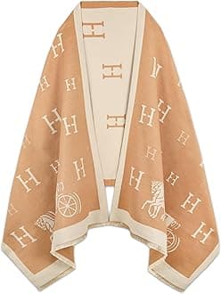 Scarfs for Women Pashmina Silky Shawl Wrap for Evening Dressing Blanket Open Front Poncho Cape