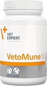 Vet Expert VetoMune Immune Support Supplement for Cats & Dogs – Boosts Natural Defences, Aids Recovery, 60 Capsules
