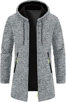 Cardigan Men's Long Sweat Jacket with Zip Knitted Winter Jacket Regular Fit Cardigan Large Sizes Coat Costume Jacket Winter Hood Jacket Lightweight Winter Coat Comfortable Knitted Coat 01