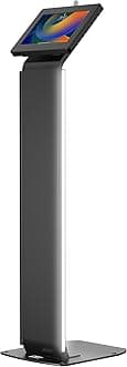 Kiosk Floor Stand with Led Lights - CTA Locking Kiosk Stand W/Led Lights Add On - for iPad 11 (A16) - Pro 11-inch M4 - Air 11-inch M3- iPad 10th Gen - Galaxy Tab & More Tablet - Black (PAD-LEDPARAF)