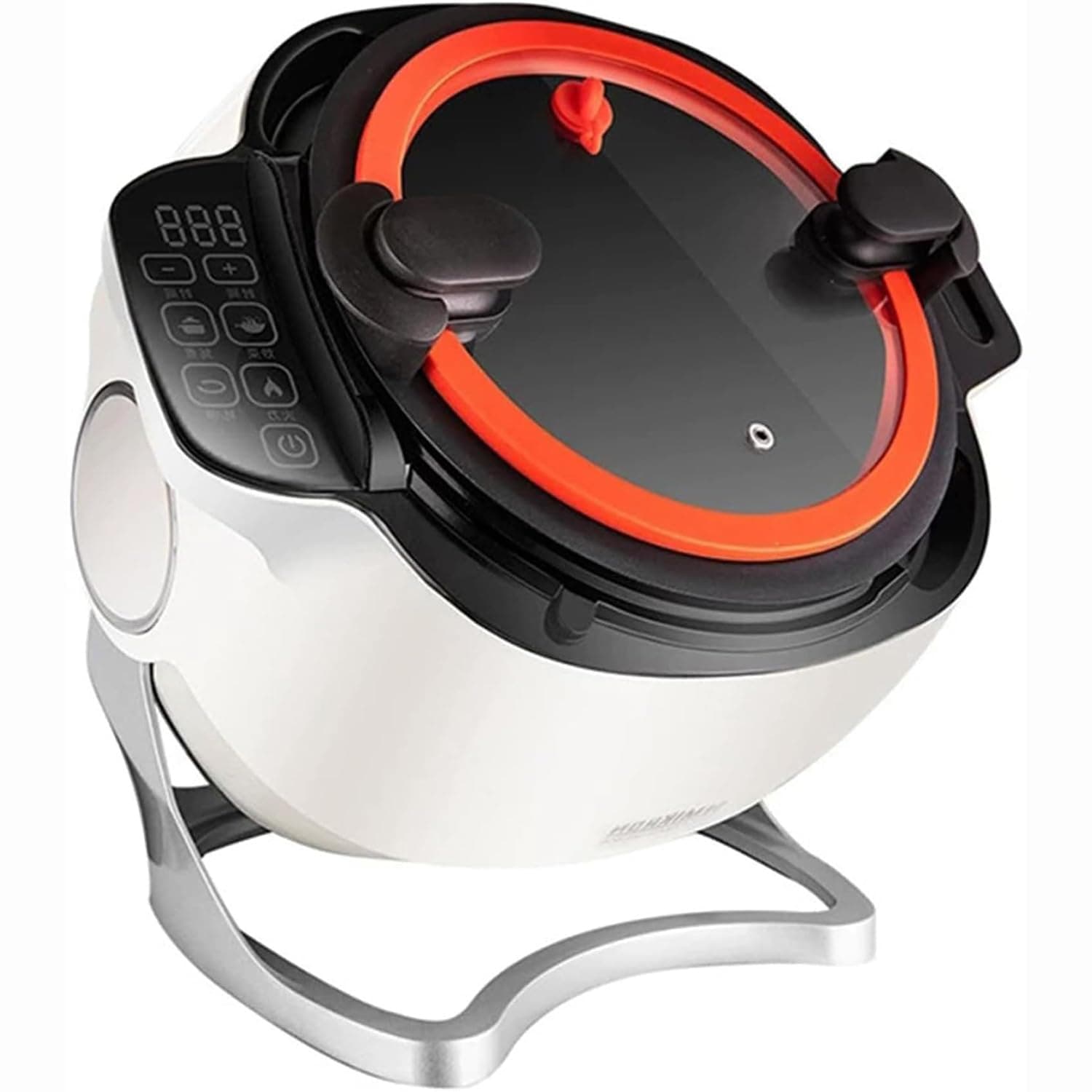 Commercial Cooking Machine, 2000W Multi-Function Non-Stick Pan Stir-Fry Machine Pot Stirrer, Automatic Cooking Machine 360° Rotatable Stir Fry Machine for Home Restaurant