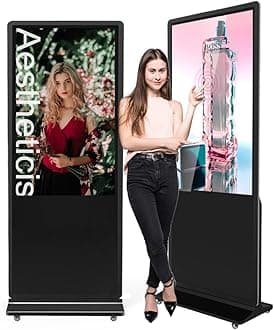 MWE 54 Inch Indoor Digital Signage Touchscreen Kiosk Floor Standing Advertising Display LCD Totem Interactive Display Poster Android System with Auto Media Player