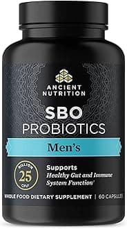 Ancient Nutrition Probiotics for Men , SBO Probiotics Men's 60 Ct, for Gut Health, Digestive and Immune Support, Boosts Muscle Mass and Fat Metabolism, 25 Billion CFUs* Per Serving…